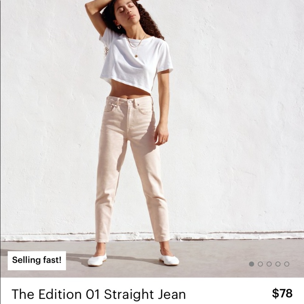 Everlane Edition 01 straight Jean in pale pink